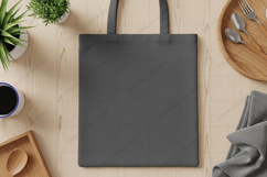 Minimalist black tote bag mockup design Product Image 1