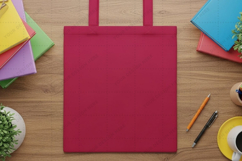 Stylish red tote bag mockup design Product Image 1