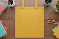 Bright yellow tote bag mockup design Product Image 1