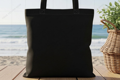 Black tote bag mockup design Product Image 1