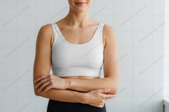 White sports bra t-shirt mockup design Product Image 1