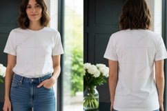 Classic white t-shirt for women T-shirt Mockup Design Product Image 1