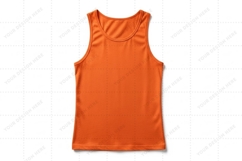 Bright orange sleeveless T-shirt Mockup Design Product Image 1
