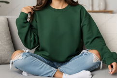 Casual green long sleeve t-shirt mockup Product Image 1