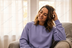 Comfortable lavender sweatshirt mockup Product Image 1