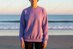 Lavender sweatshirt on beach mockup Product Image 1