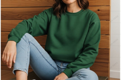 Green long-sleeve t-shirt mockup Product Image 1