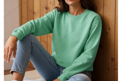 Mint green long sleeve t-shirt mockup Product Image 1