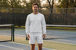 Men's tennis long sleeve t-shirt and shorts set mockup Product Image 1