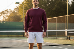 Men's tennis sweatshirt and shorts set mockup Product Image 1