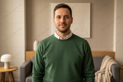 Green crew neck sweater mockup Product Image 1