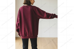 Oversized burgundy t-shirt mockup Product Image 1
