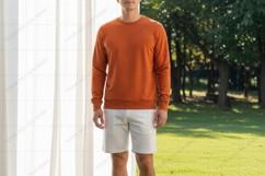 Men's casual long sleeve t-shirt mockup Product Image 1