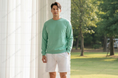Mint green crew neck t-shirt mockup Product Image 1