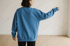 Blue oversized sweatshirt mockup Product Image 1