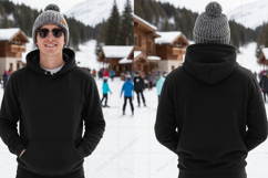 Black hoodie t-shirt mockup design Product Image 1