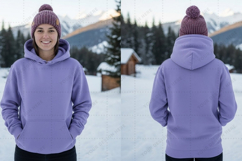 Purple hoodie t-shirt mockup design Product Image 1
