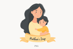Happy Mothers Day Mom and Child Cute Floral Design Product Image 1