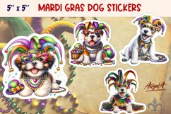 Bundle stickers, Mardi Gras stickers, funny dog printable Product Image 9