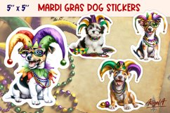 Mardi Gras stickers, funny dog printable stickers PNG, breed Product Image 1