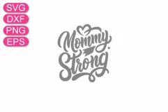 Mommy strong SVG, funny Mother's Day quote, t-shirt design. Product Image 4