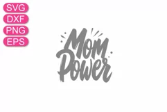 Mom power SVG quote, Mother's Day lettering greeting design. Product Image 4