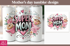 Super Mom Tumbler, Mothers day tumbler wrap Product Image 1