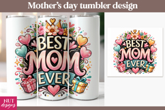 Best Mom Ever Floral Tumbler, Mothers day tumbler wrap Product Image 1