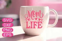 Mom life lettering SVG, t-shirt design, gift for Mom decor Product Image 2