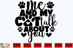 Me And My Cat Talk About You SVG | Cat SVG | Cat Mom SVG Product Image 1