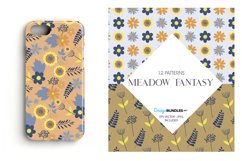 Meadow Fantasy Digital Paper, Meadow Fantasy Vector Patterns Product Image 2
