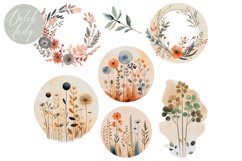 Watercolor Field Flower Clipart Set - 25 .PNG Files Product Image 2