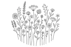 Wildflower Hand Embroidery Pattern 2 PDF, Floral Meadow Hoop Product Image 2