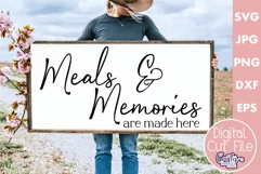 Farmhouse Sign Home Svg | Meals And Memories Are Made Here Product Image 1