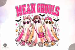 Mean Ghouls PNG,Retro Spooky Ghost Shirt Design Product Image 1