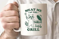 Meat Me At The Grill SVG - Funny Raccoon BBQ Summer PNG Product Image 2