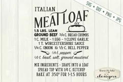 Italian Meatloaf Recipe SVG - Kitchen SVG DXF Files Product Image 2