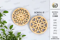 Wooden Mechanical Coaster Laser Cut. Home Decor SVG Product Image 1