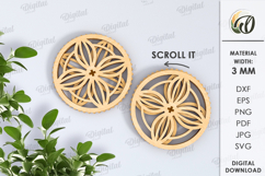 Wooden Mechanical Coaster Laser Cut. Home Decor SVG Product Image 1