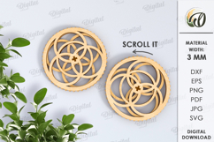 Wooden Mechanical Coaster Laser Cut. Home Decor SVG Product Image 1