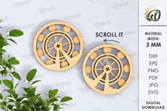 Wooden Mechanical Coaster Laser Cut. Home Decor SVG Product Image 1