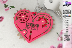 Mechanical Heart Keychain Laser Cut Bundle|Moving Gear Heart Product Image 3