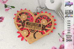 Mechanical Heart Keychain Laser Cut | Moving Gear Heart SVG Product Image 1