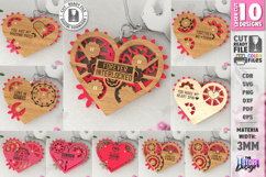 Mechanical Heart Keychain Laser Cut Bundle|Moving Gear Heart Product Image 1
