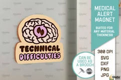 Epilepsy Alert Magnet Laser Cut. Wooden Magnet SVG Product Image 1