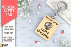Epilepsy Alert Tag SVG. Medical Alert Tag Laser Cut Product Image 1