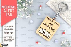 Dyslexic Alert Tag SVG. Medical Alert Tag Laser Cut Product Image 1