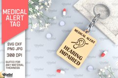 Hearing Impaired Alert Tag SVG. Medical Alert Tag Laser Cut Product Image 1