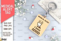 ADHD Alert Tag SVG. Medical Alert Tag Laser Cut Product Image 1