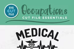 Medical Assistant svg with EKG and caduceus for tshirts and tote bags created with Cricut or Silhouette